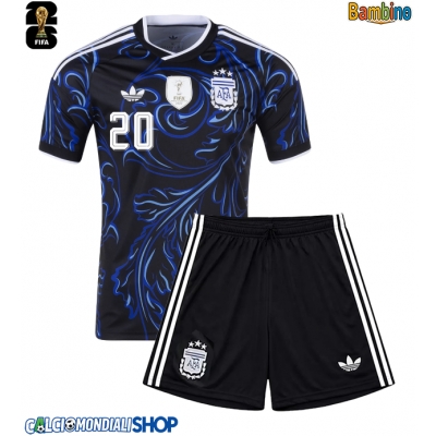 Maglie da calcio Argentina Alexis Mac Allister #20 Seconda Maglia Bambino Mondiali 2026  Manica Corta + Pantaloni corti)